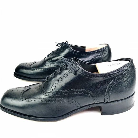 Hanover Vintage Embassy collection Mens Size 10 black leather oxford dress shoes